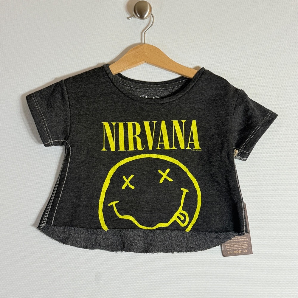 NEW Trunk Limited Kids 5T Nirvana Top Smiley Face Grunge Band Punk Indie‎ Torn